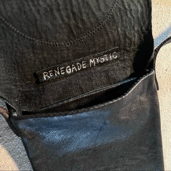 Handcrafted Upcycled Leather Sundial & Selenite Crossbody (phone,etc.) P… - Picture 6 of 6